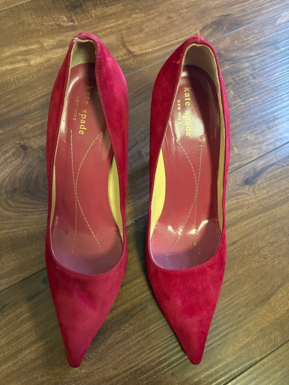 kate spade Red Suede Pointed-Toe Pumps
